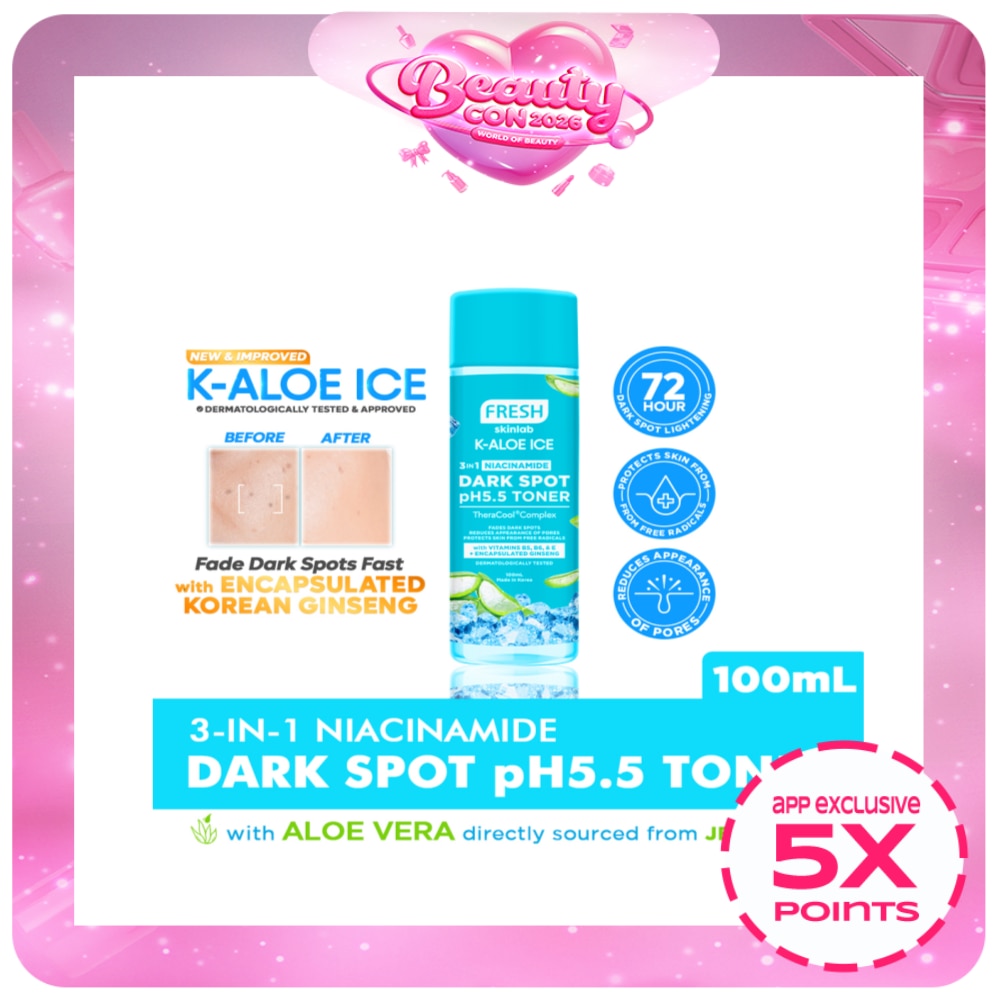FRESH Skinlab K-Aloe Ice 3 in 1 Niacinamide Dark Spot Ph 5.5 Toner 100ml