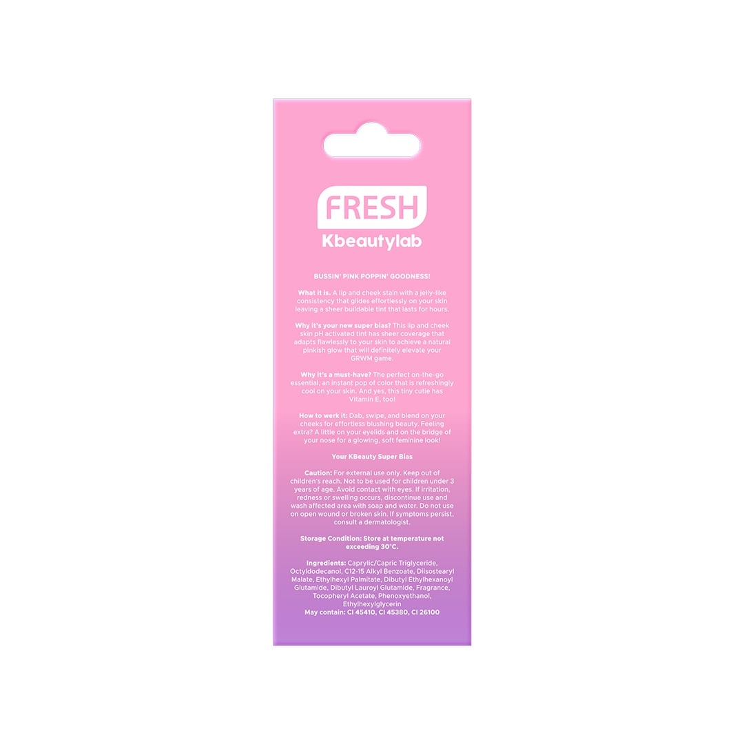 FRESH Kbeautylab Color Adapt Cooling Lip & Cheek Jelly Tint Pink Popsicle 7.5g