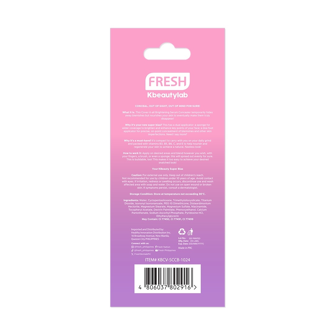 FRESH Kbeautylab Cover-It-All Brightening Serum Concealer Creme Brulee 4mL