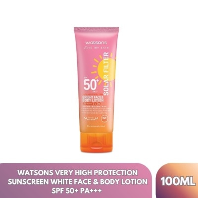 WATSONS - WATSONS Very High Protection Sunscreen White Face & Body Lotion SPF 50+ PA+++ 100ml image