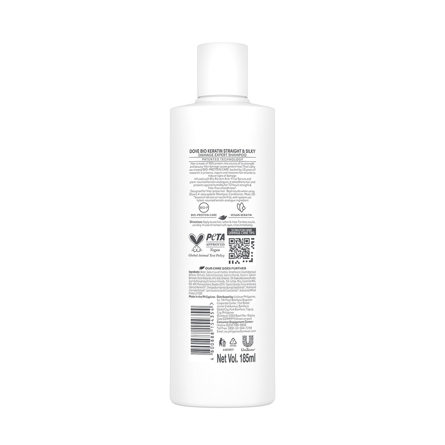 DOVE Bio-Keratin Straight and Silky Shampoo 170mL
