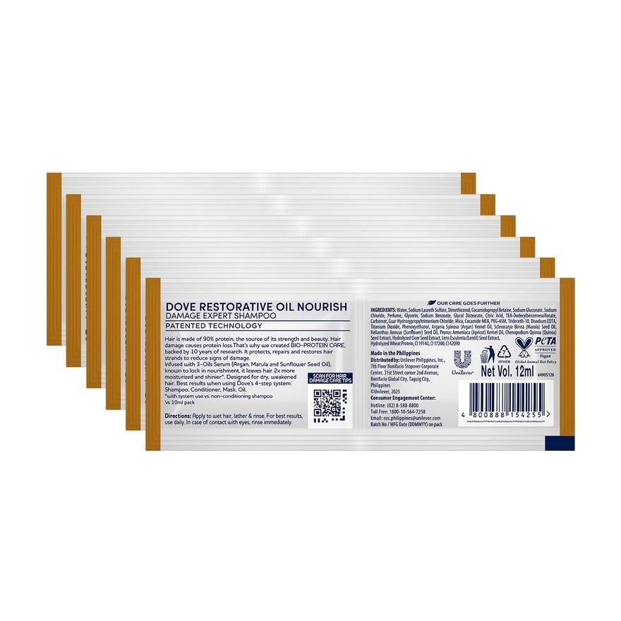 DOVE DOVE Restorative Oil Nourishing Care Shampoo 12mL 6s