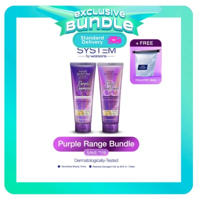 HAIR SYSTEM WS Watsons Hair System Purple Range Shampoo and Conditioner Bundle image