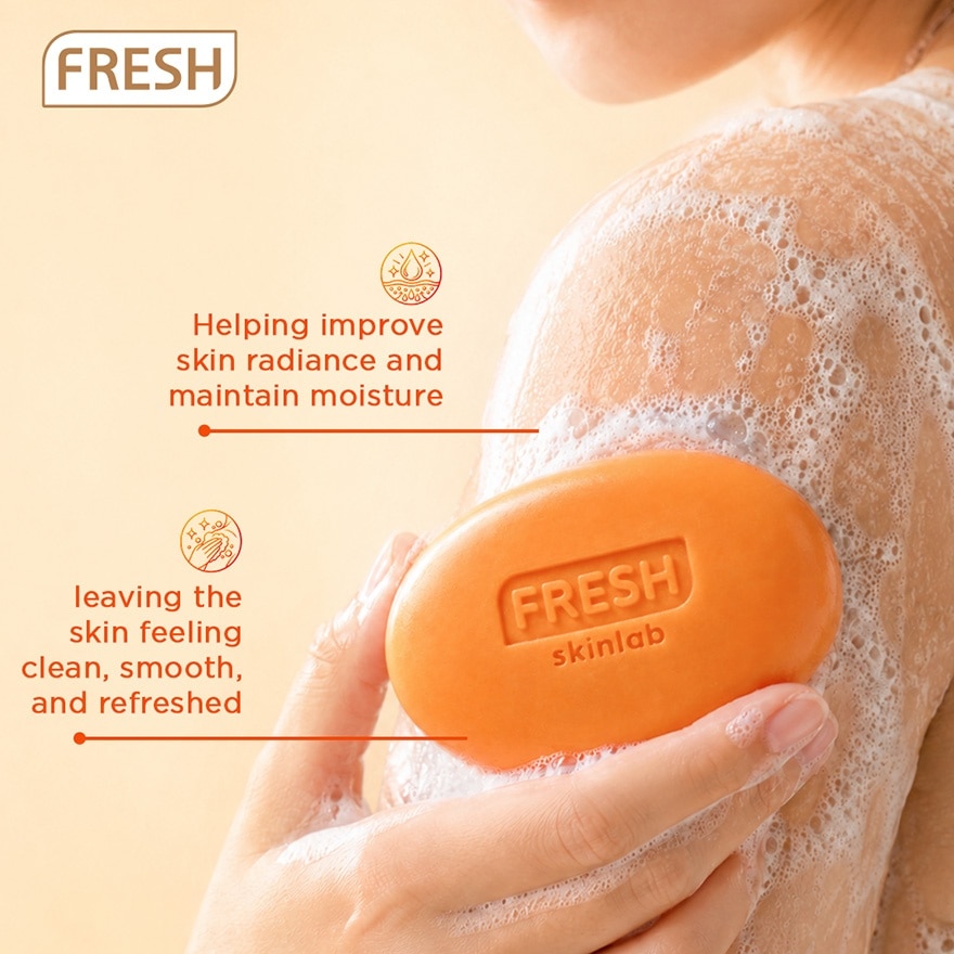 FRESH SKINLAB TOMATO Glass Skin Vita Hya C Brightening Serum Face & Body Bar Soap 100g Sachet image