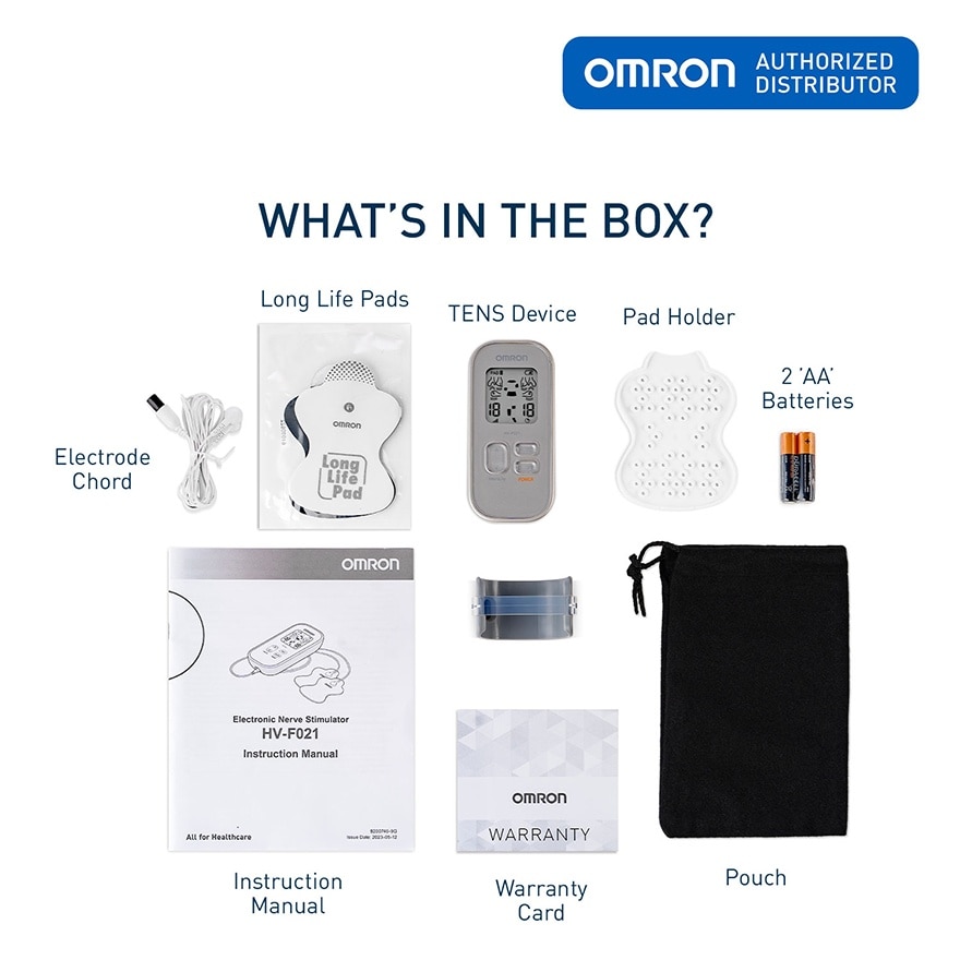 OMRON HV-F021 TENS Electronic Nerve Stimulator Massager Pain Therapy with TENS Pads