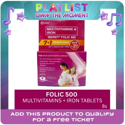 IBERET - Folic 500 Multivitamins + Iron 7+1 Tablets Promo Pack