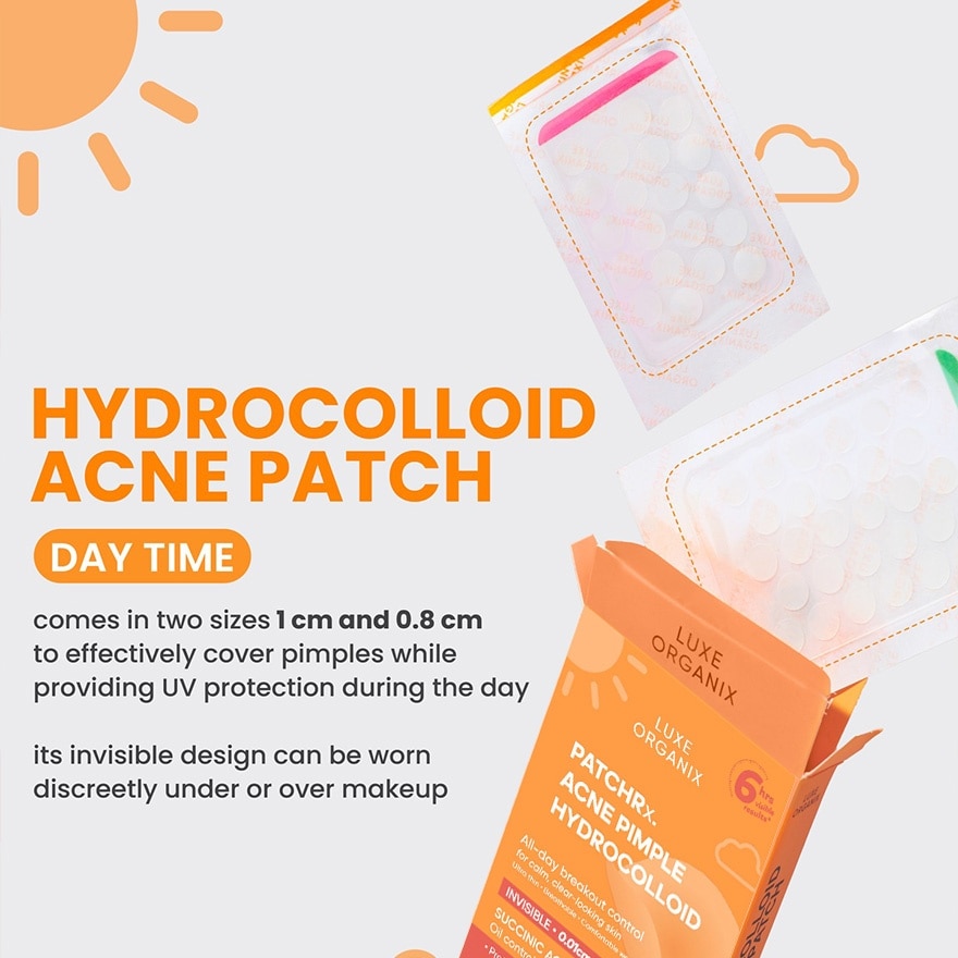 LUXE ORGANIX PatchRx All Day Acne Pimple Hydrocolloid Patch 90s image