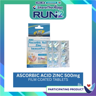 IMMUNPRO IMMUNPRO Sodium Ascorbate Zinc Film Coated Tablets 500mg 7+1 Pack image