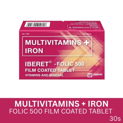 IBERET Folic 500 Multivitamins + Iron 30 Film-Coated Tablets