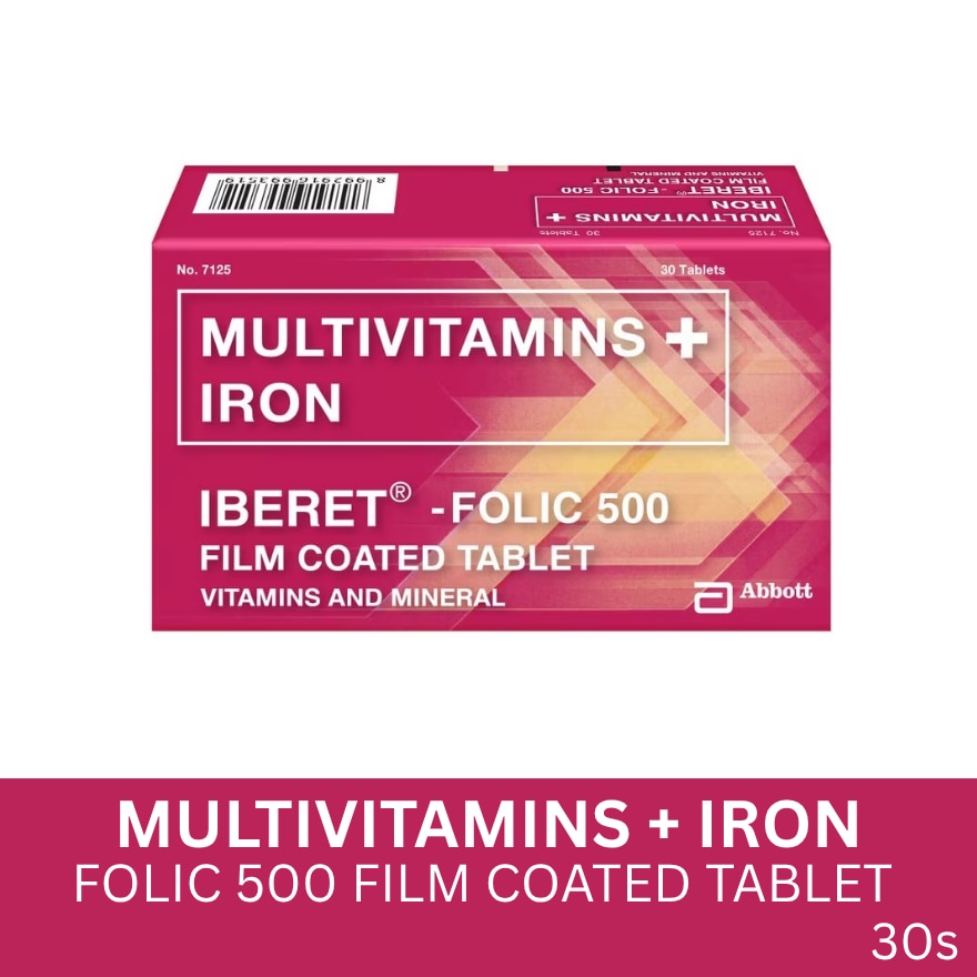Folic 500 Multivitamins + Iron 30 Film-Coated Tablets