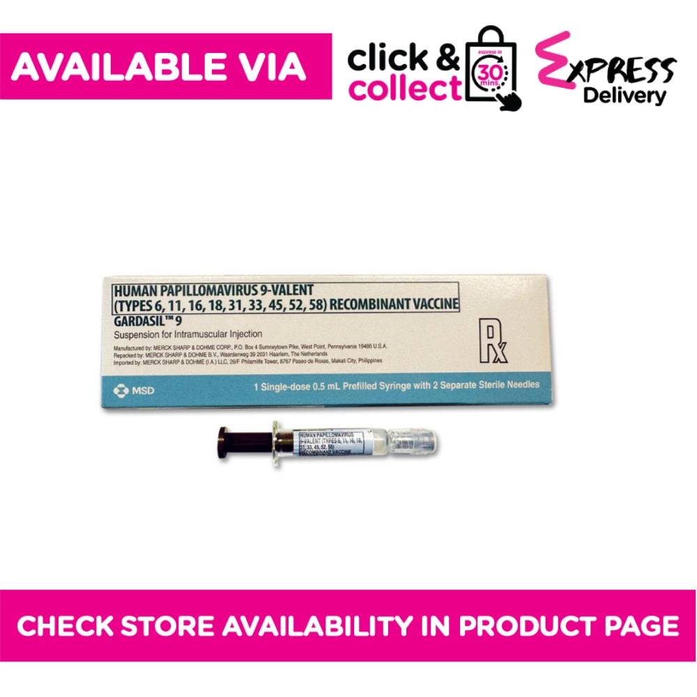 GARDASIL GARDASIL 9 Prefilled Inject. X 1 [PRESCRIPTION REQUIRED] Available In Click & Collect and Express Delivery Only