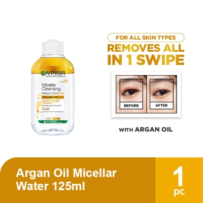 GARNIER - GARNIER Micellar Water with Argan Oil for Waterproof Makeup 125ml image
