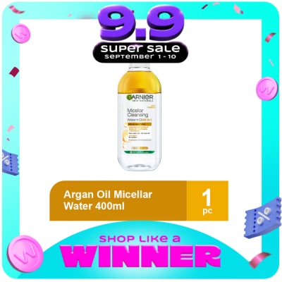 GARNIER - GARNIER Micellar Water with Argan Oil for Waterproof Makeup 400ml image