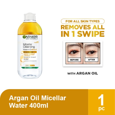 GARNIER - GARNIER Micellar Water with Argan Oil for Waterproof Makeup 400ml image
