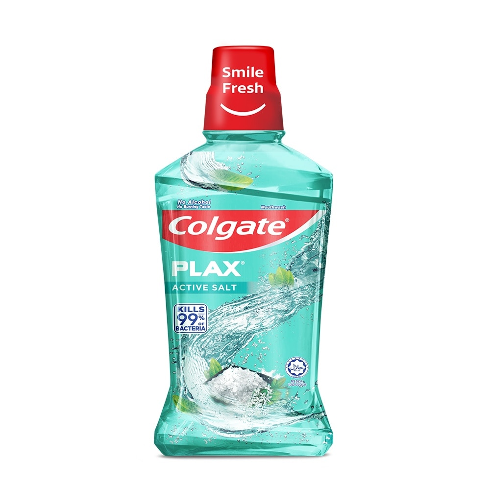Plax Antibacterial Mouthwash Active Salt Mild Flavor 500mL