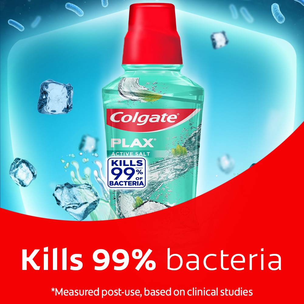 Plax Antibacterial Mouthwash Active Salt Mild Flavor 500mL