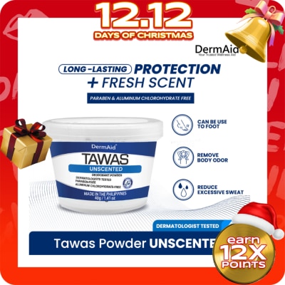 DERMAID Unscented Tawas Powder 40g