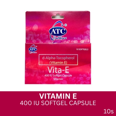 ATC HEALTH D-Alpha Tocopherol 400IU 10 Softgel Capsules