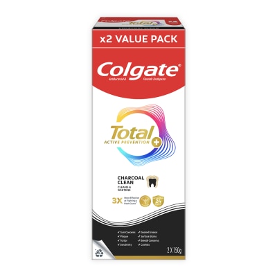 COLGATE Total Charcoal Deep Clean Whole Mouth Health Toothpaste 150g Twin Pack 70% off on 2nd tube