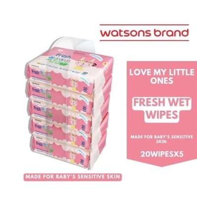 WATSONS - Love My Little Ones Fresh Baby Soft Wipes 20 Wipes x 5