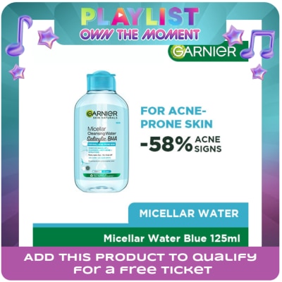 GARNIER - Micellar Cleansing Water Blue 125mL [FOR OILY & ACNE PRONE SKIN]