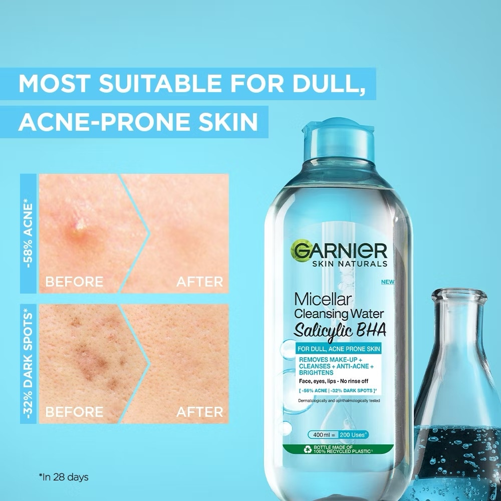 GARNIER Micellar Water Salicylic Acid BHA for Oily and Acne Prone Skin 125ml image