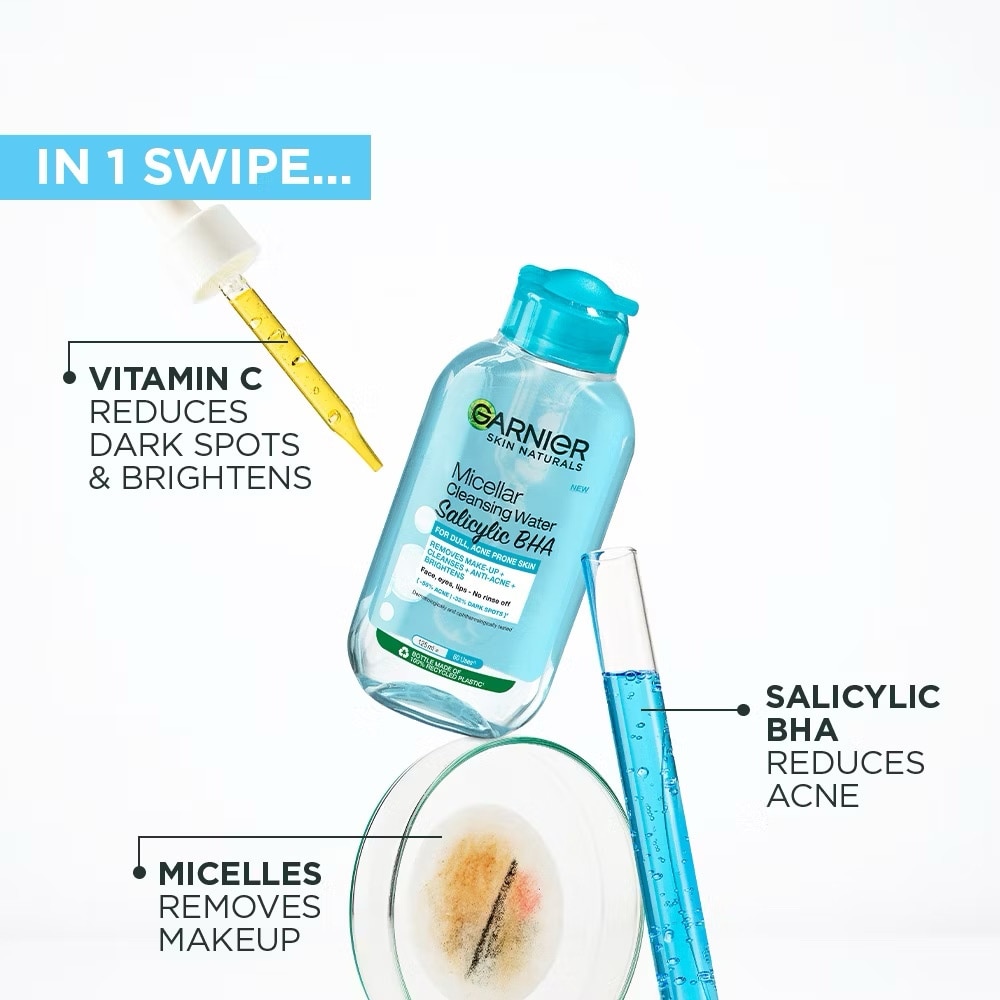 GARNIER Micellar Water Salicylic Acid BHA for Oily and Acne Prone Skin 125ml image