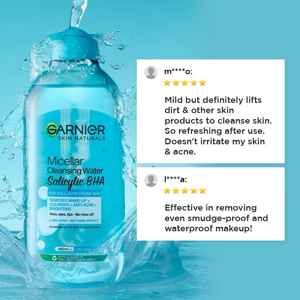GARNIER Micellar Water Salicylic Acid BHA for Oily and Acne Prone Skin 125ml image