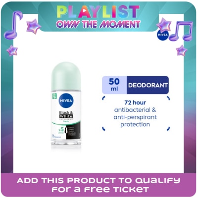 NIVEA - NIVEA Deodorant Black & White Fresh Anti-Perspirant Roll-on 50ml