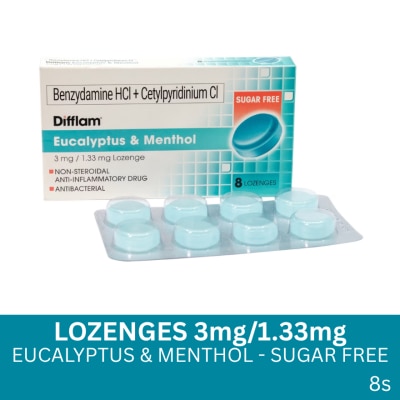 DIFFLAM Eucalyptus And Menthol Lozenge 8s