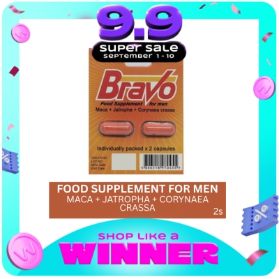BRAVO - Maca + Jatropha + Corynaea crassa Food Supplement For Men 2 Capsules image