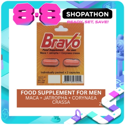 BRAVO - Maca + Jatropha + Corynaea crassa Food Supplement For Men 2 Capsules image