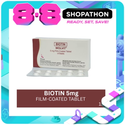WOLVIT - Biotin 5mg 1 Film-Coated Tablet image