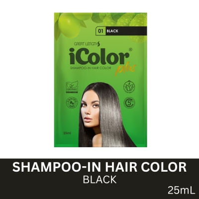 ICOLOR Organic Hair Dye Shampoo 25ml Black