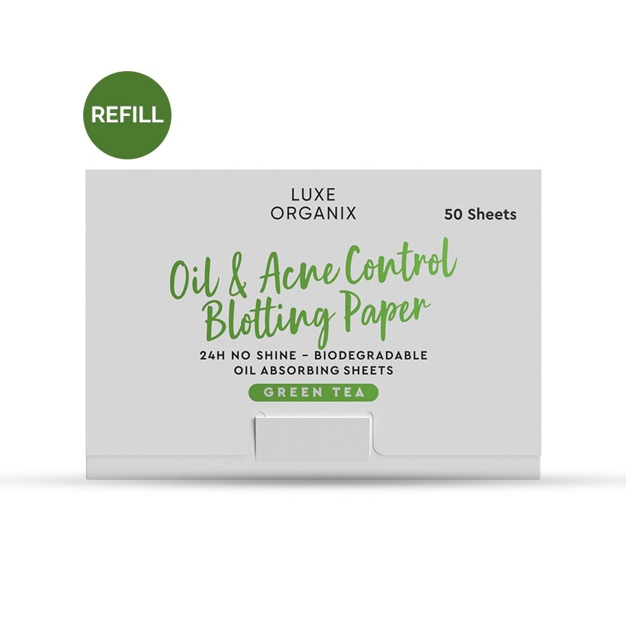 Luxe Organix Green Tea Blotting Paper Powder Finish Refill 50 Sheets