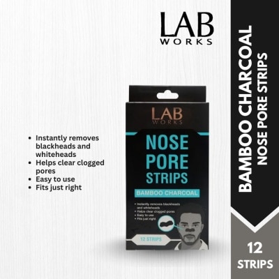 LABWORKS Bamboo Charcoal Nose Pore Strips 12pcs