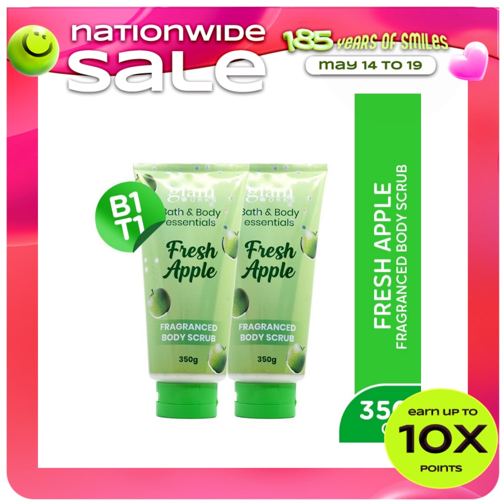 GLAMWORKSÂ Bath & Body Essentials Fresh Apple Scented Cream Body Scrub 350g