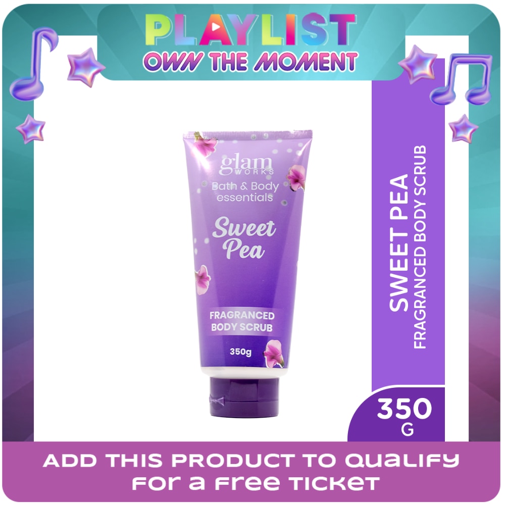 GLAMWORKSÂ Bath & Body Essentials Sweet Pea Scented Cream Body Scrub 350g