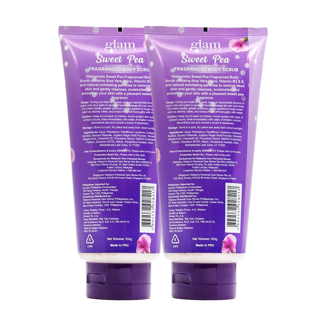 Bath & Body Essentials Sweet Pea Scented Cream Body Scrub 400g