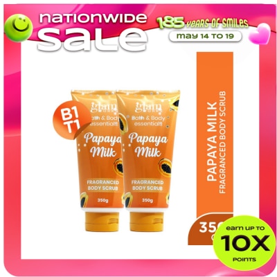 GLAMWORKS - Bath & Body Essentials Papaya Milk Scented Cream Body Scrub 350g