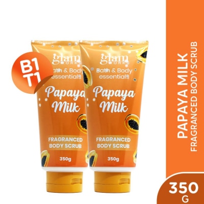 GLAMWORKS - Bath & Body Essentials Papaya Milk Scented Cream Body Scrub 350g