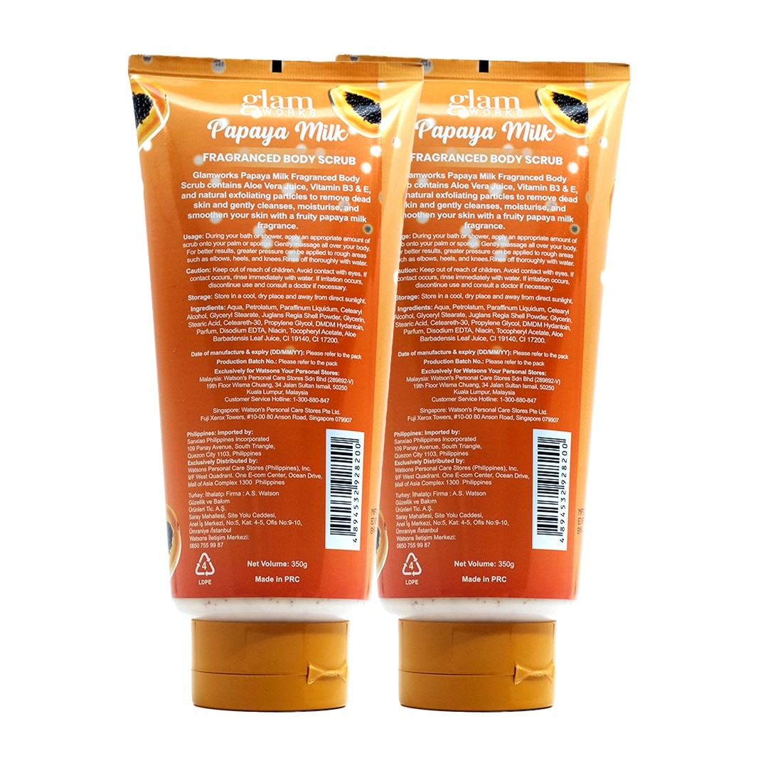 Bath & Body Essentials Papaya Milk Scented Cream Body Scrub 350g
