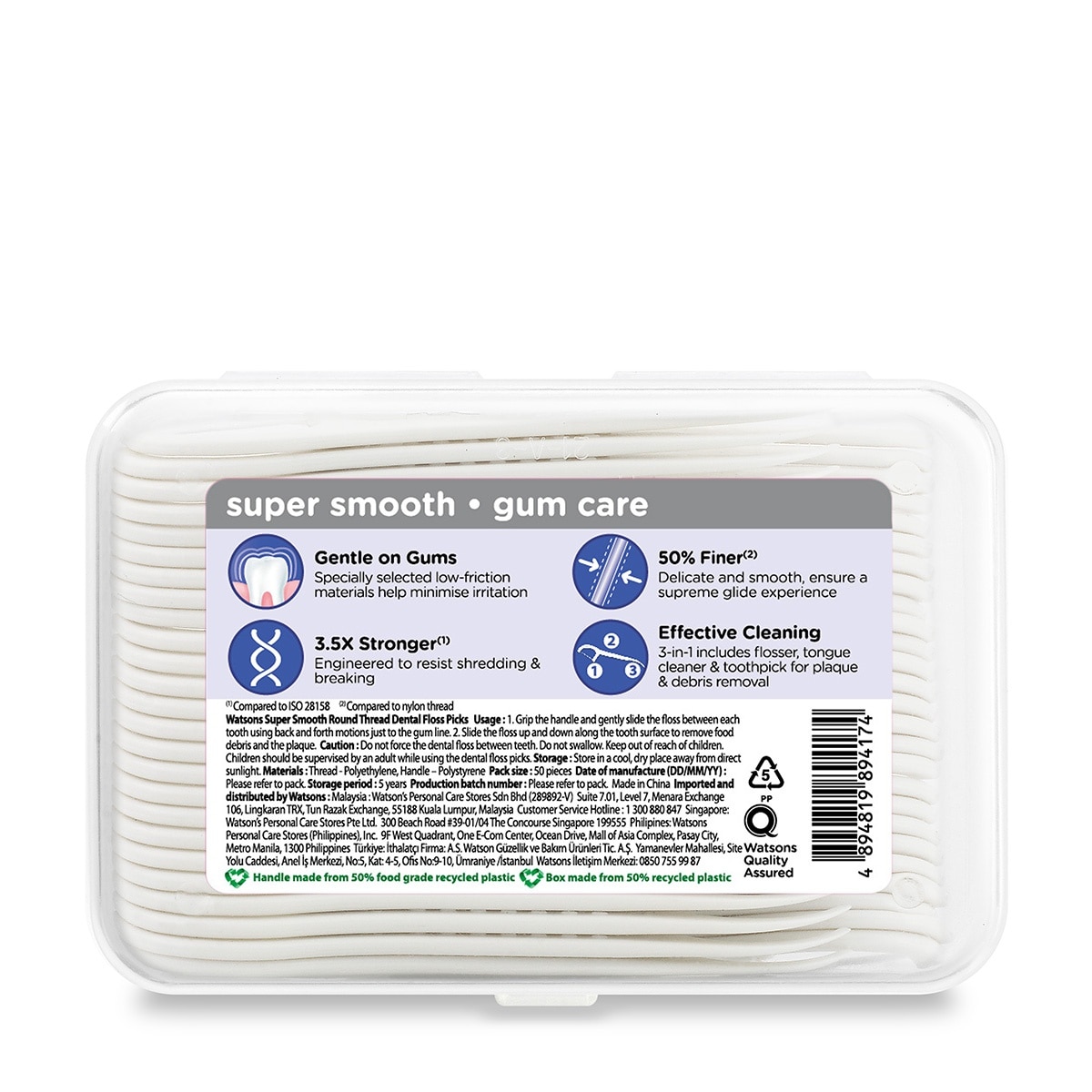 Mint Round Thread Dental Floss Picks 50s x 1 Box