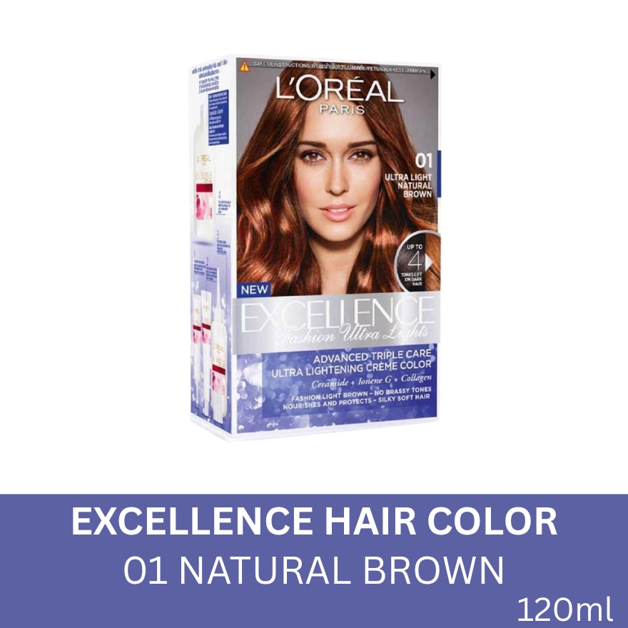 LOREAL Excellence Fashion Ultra Lights Hair Color - Natural Brown 01