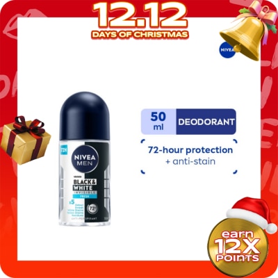 NIVEA Men Deodorant Black & White Fresh Anti-Perspirant Roll-on 50ml