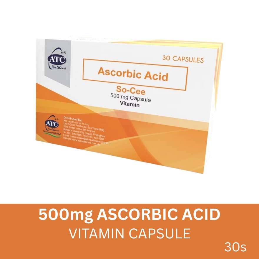 So-Cee Ascorbic Acid 500mg 30 Capsules