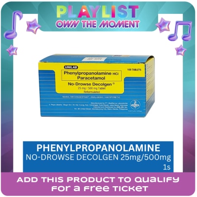 DECOLGEN - DECOLGEN Phenylpropanolamine HCI Paracetamol No-Drowse Decolgen PPA 25mg 500mg Sold PerPiece