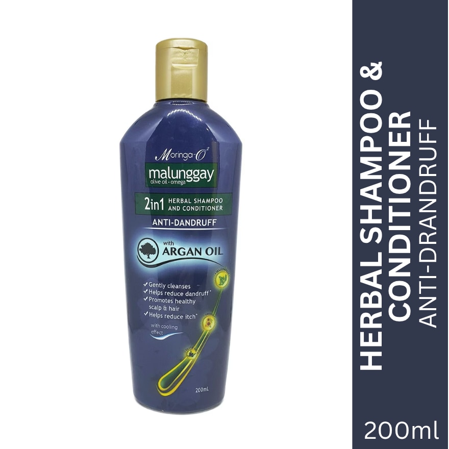 Moringa-O2 Herbal Anti-Dandruff Shampoo & Conditioner with Argan Oil (2-in-1) 200ml