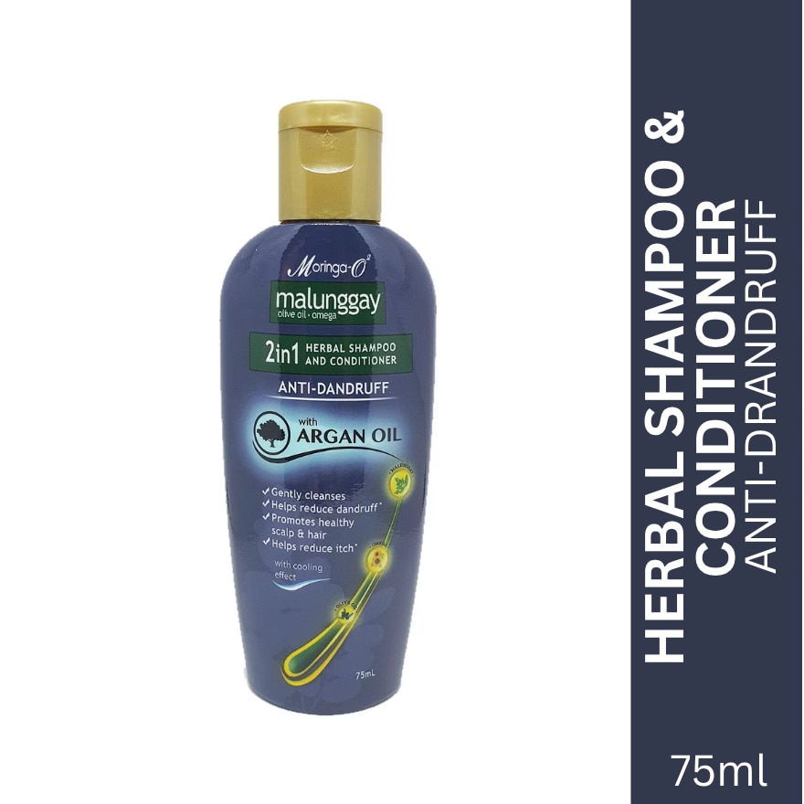 Moringa-O2 Herbal Anti-Dandruff Shampoo & Conditioner with Argan Oil (2-in-1) 75ml
