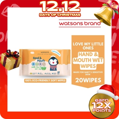 WATSONS Hand and Mouth Baby Soft Wipes 20s